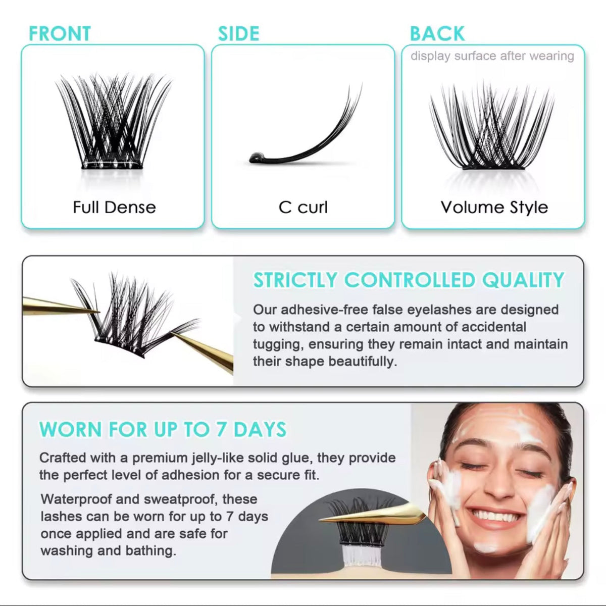 Cluster Lashes KZ43 (Self Adhesive)