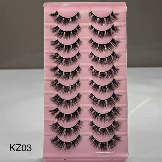 10 Pair Mink Eyelashes (KZ03)