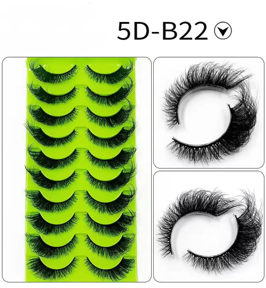 10 Pair Mink Eyelashes (5D-B22)