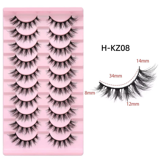 10 Pair Mink Eyelashes (KZ08)